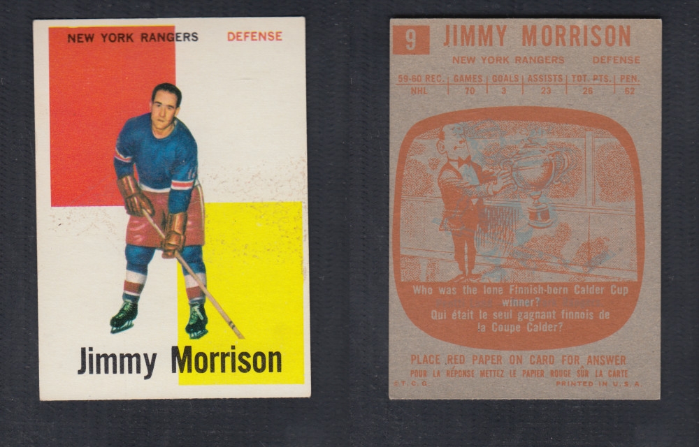 1960-61 TOPPS HOCKEY CARD #9 J. MORRISON photo