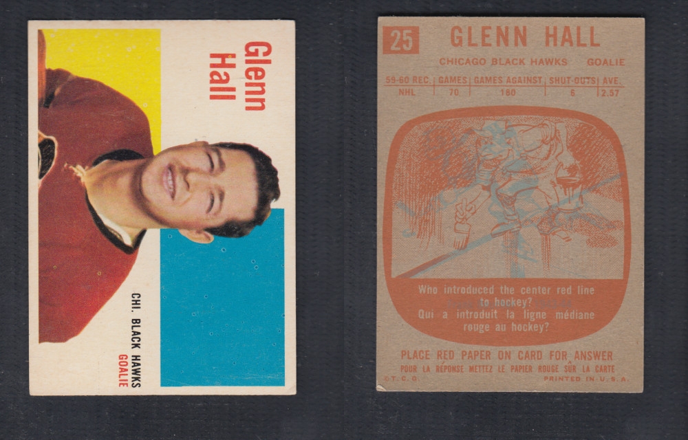 1960-61 TOPPS HOCKEY CARD #25 G. HALL photo