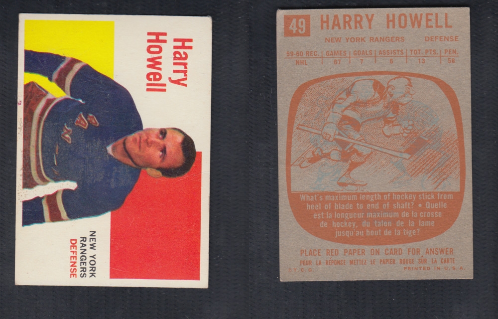 1960-61 TOPPS HOCKEY CARD #49 H. HOWELL photo