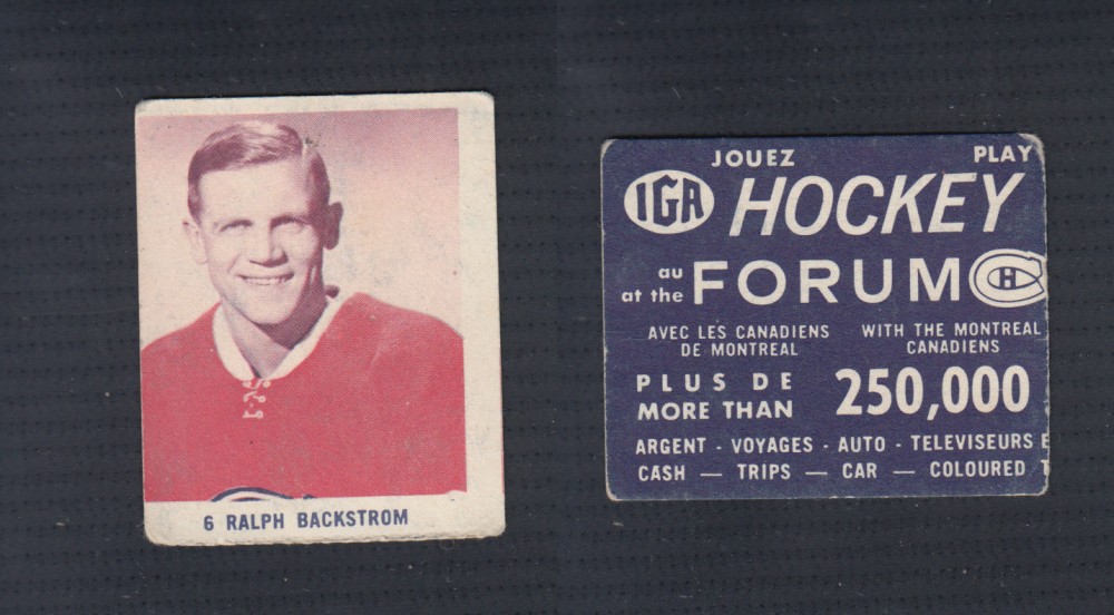 1967-68 IGA MONTREAL CANADIENS HOCKEY CARD #6 R. BACKSTROM photo