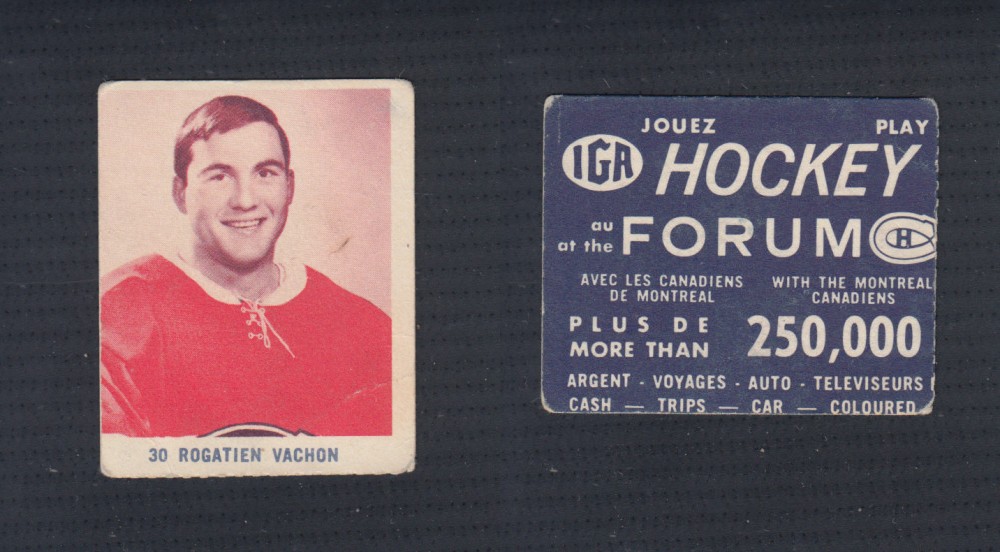 1967-68 IGA MONTREAL CANADIENS HOCKEY CARD #30 R. VACHON photo