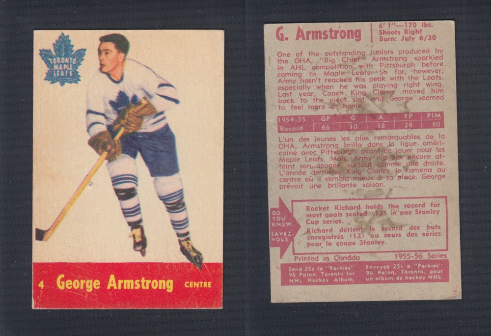 1955-56 PARKHURST HOCKEY CARD #4 G. ARMSTRONG  photo