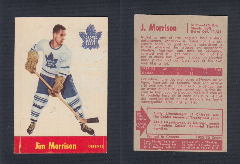 1955-56 PARKHURST HOCKEY CARD #8 J. MORRISON  photo