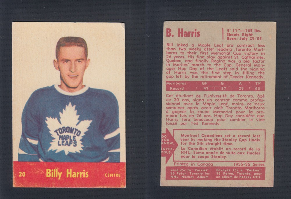 1955-56 PARKHURST HOCKEY CARD #20 B. HARRIS photo