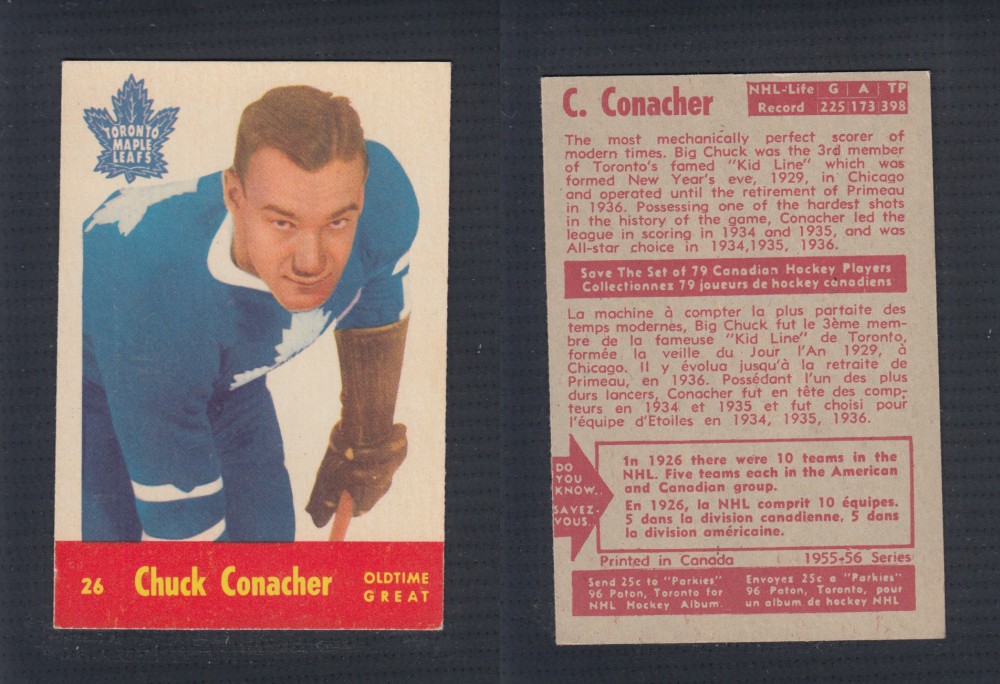 1955-56 PARKHURST HOCKEY CARD #26 C. CONACHER  photo