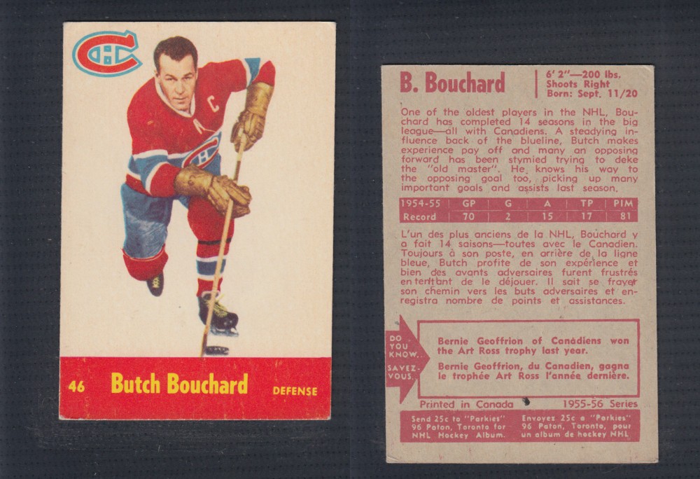 1955-56 PARKHURST HOCKEY CARD #46 B. BOUCHARD photo