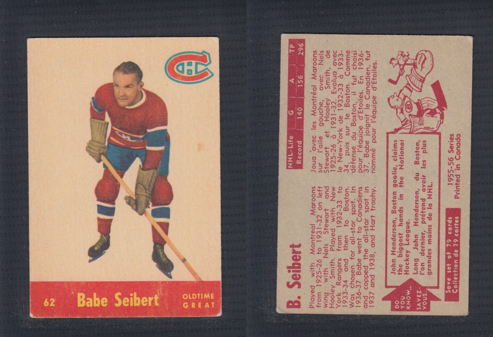 1955-56 PARKHURST HOCKEY CARD #62 B. SEIBERT photo