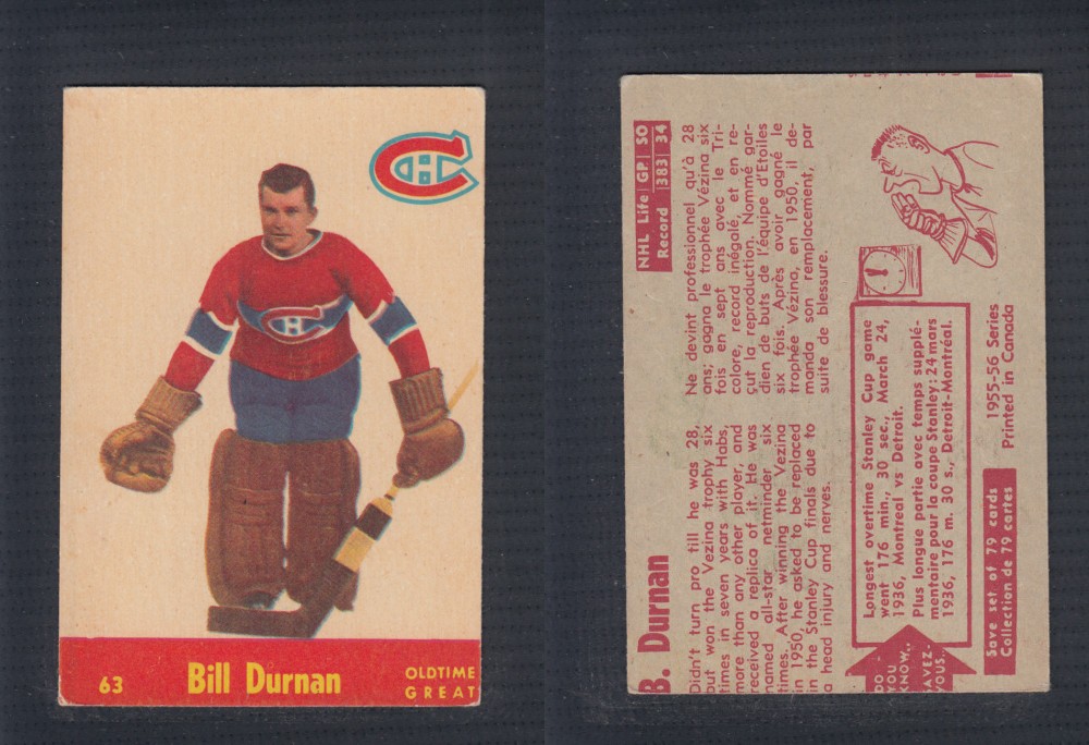 1955-56 PARKHURST HOCKEY CARD #63 B. DURNAN photo