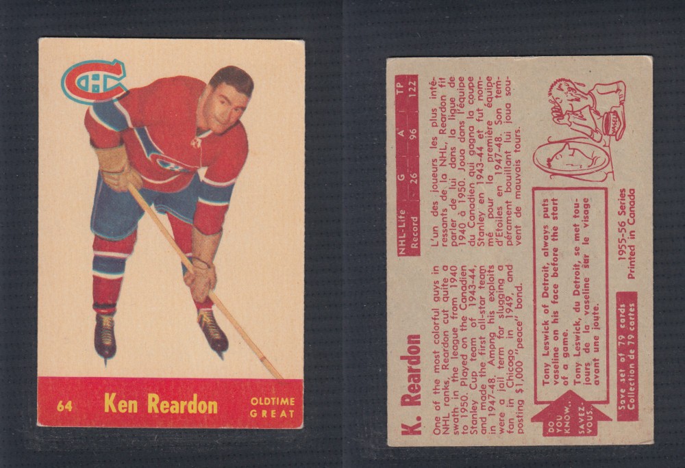 1955-56 PARKHURST HOCKEY CARD #64 K. REARDON photo