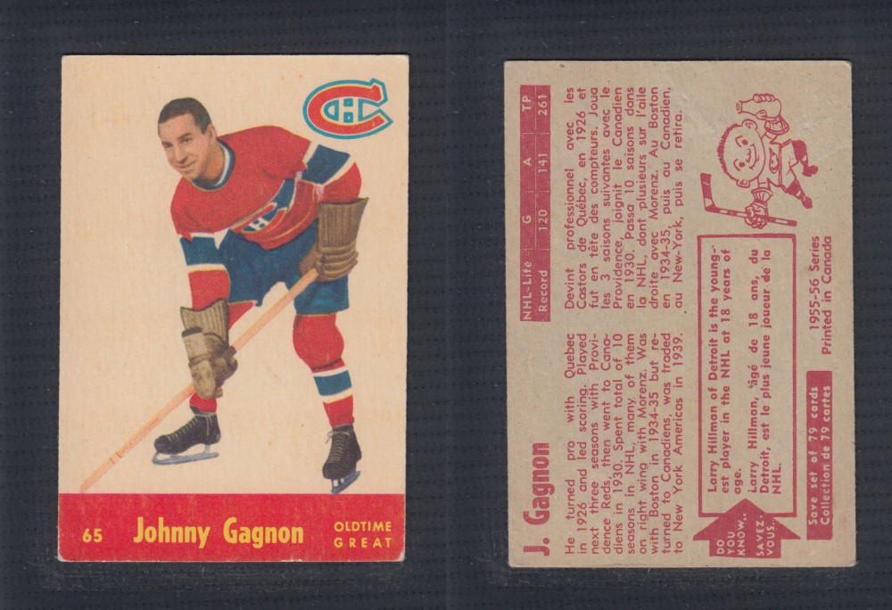 1955-56 PARKHURST HOCKEY CARD #65 J. GAGNON  photo