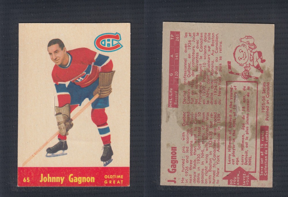 1955-56 PARKHURST HOCKEY CARD #65 J. GAGNON  photo