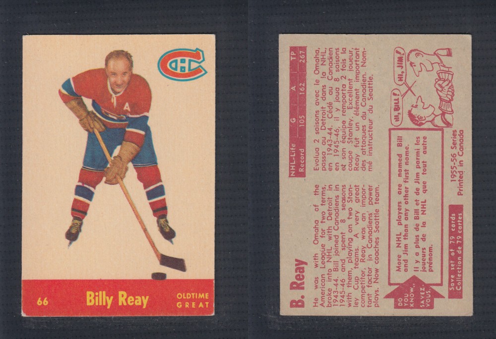 1955-56 PARKHURST HOCKEY CARD #66 B. REAY photo