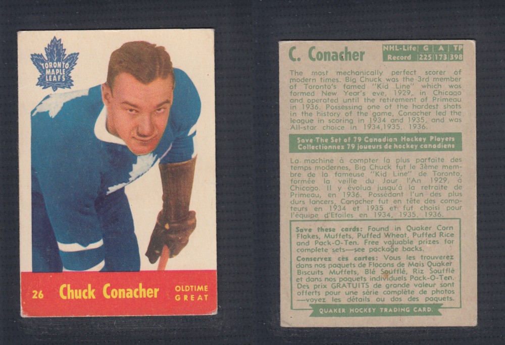 1955-56 QUAKER OATS HOCKEY CARD #26 C. CONACHER photo