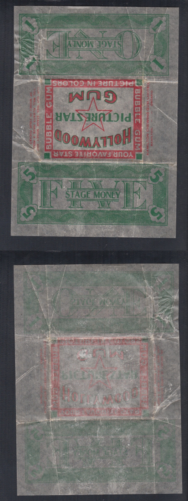 1938 V289 HAMILTON GUM HOLLYWOOD CARD WRAPPER photo