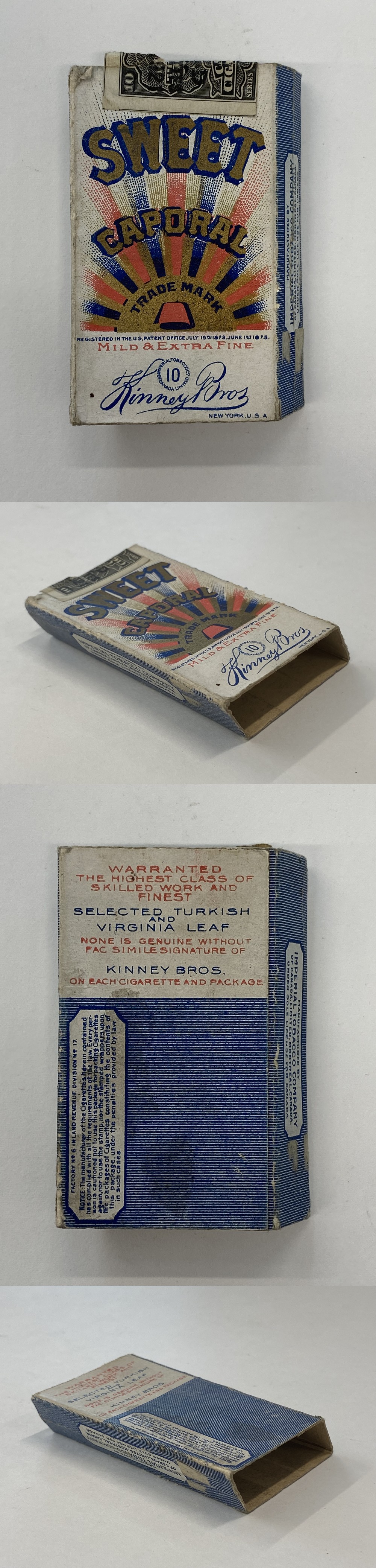 1910-11 IMPERIAL TOBACCO C56 SWEET CAPORAL CIGARETTE WITH BOX/WRAPPER photo 1910-11 IMPERIAL TOBACCO C56 SWEET CAPORAL CIGARETTE WITH BOX/WRAPPER photo