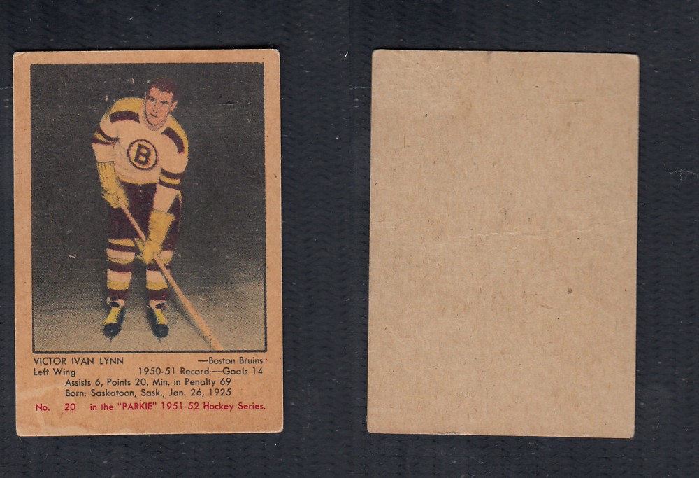 1951-52 PARKHURST HOCKEY CARD #20 V. I. LYNN photo