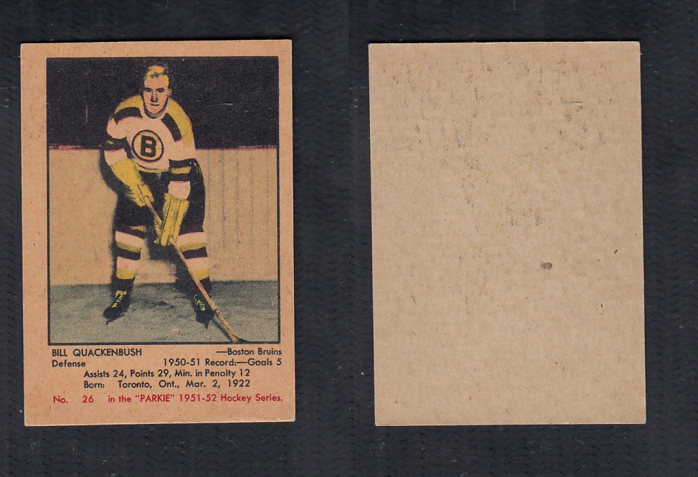 1951-52 PARKHURST HOCKEY CARD #26 B. QUACKENBUSH photo