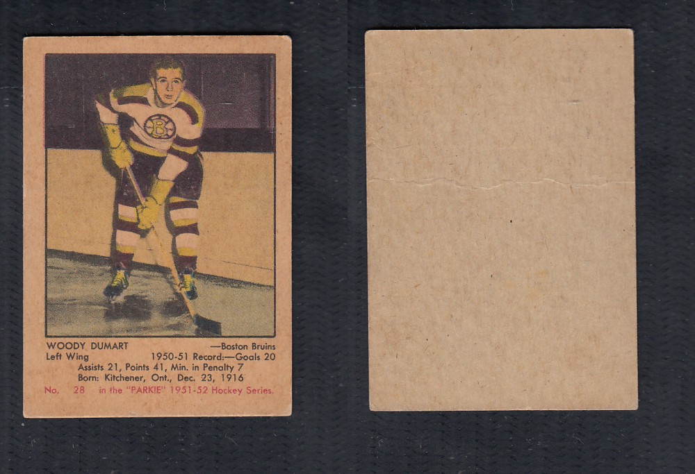 1951-52 PARKHURST HOCKEY CARD #28 W. DUMART photo