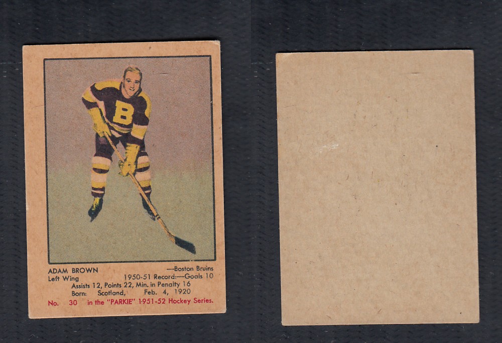 1951-52 PARKHURST HOCKEY CARD #30 A. BROWN photo