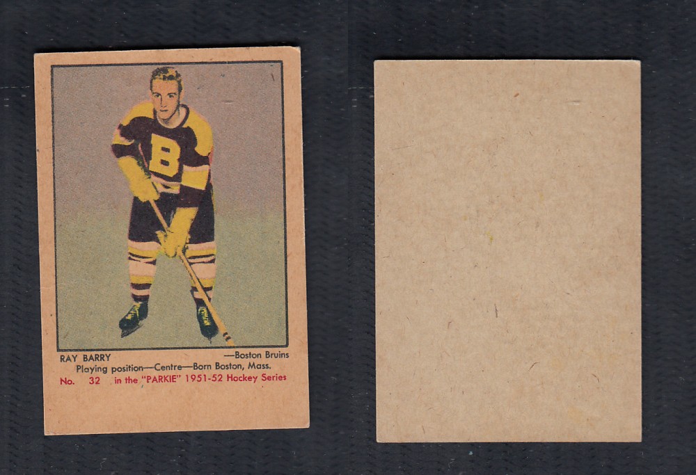 1951-52 PARKHURST HOCKEY CARD #32 R. BARRY photo