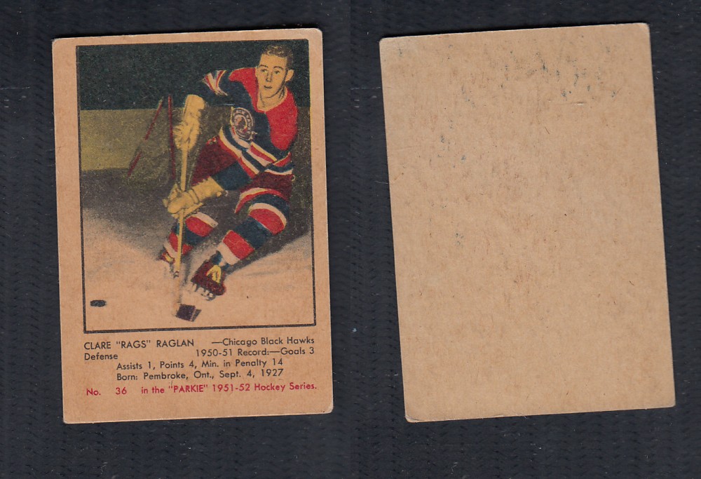 1951-52 PARKHURST HOCKEY CARD #36 C. RAGLAN photo