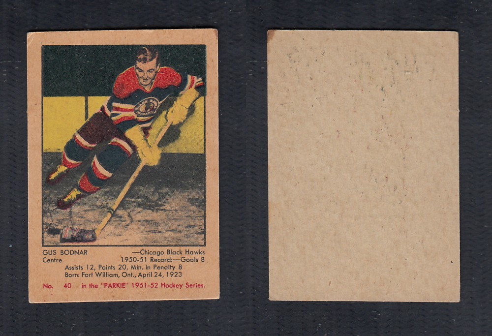 1951-52 PARKHURST HOCKEY CARD #40 G. BODNAR photo