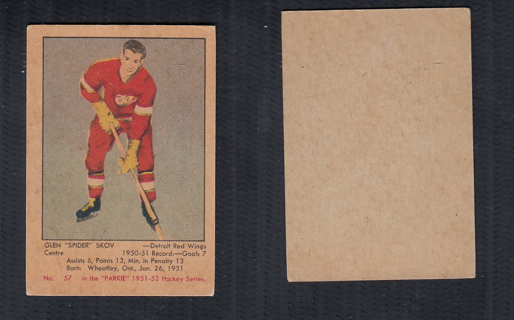 1951-52 PARKHURST HOCKEY CARD #57 G. SKOV photo