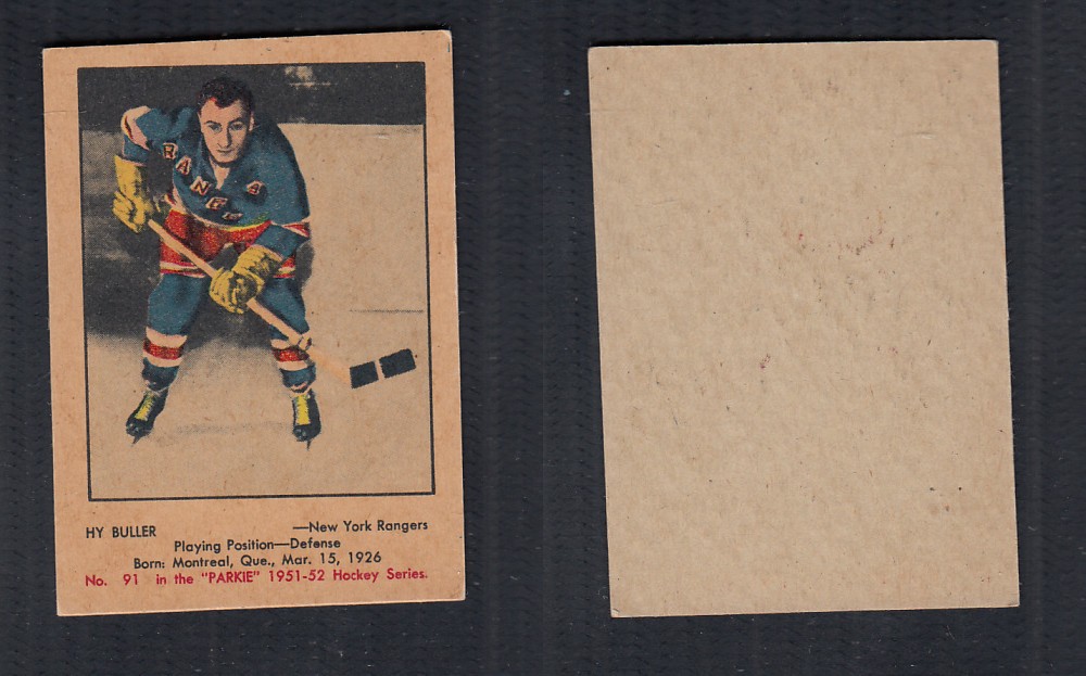 1951-52 PARKHURST HOCKEY CARD #91 H. BULLER photo