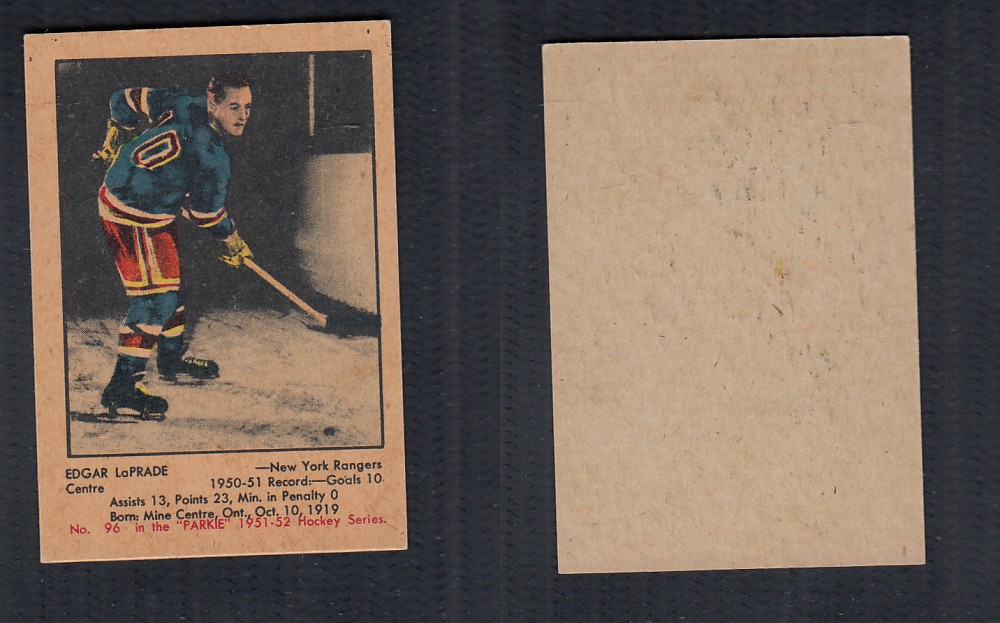 1951-52 PARKHURST HOCKEY CARD #96 E. LAPRADE photo