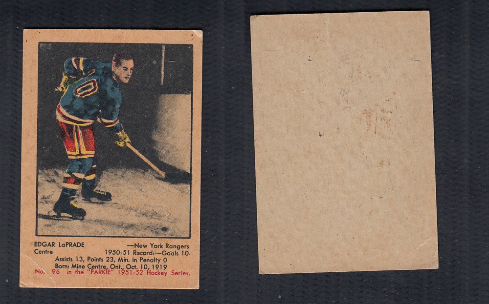 1951-52 PARKHURST HOCKEY CARD #96 E. LAPRADE photo