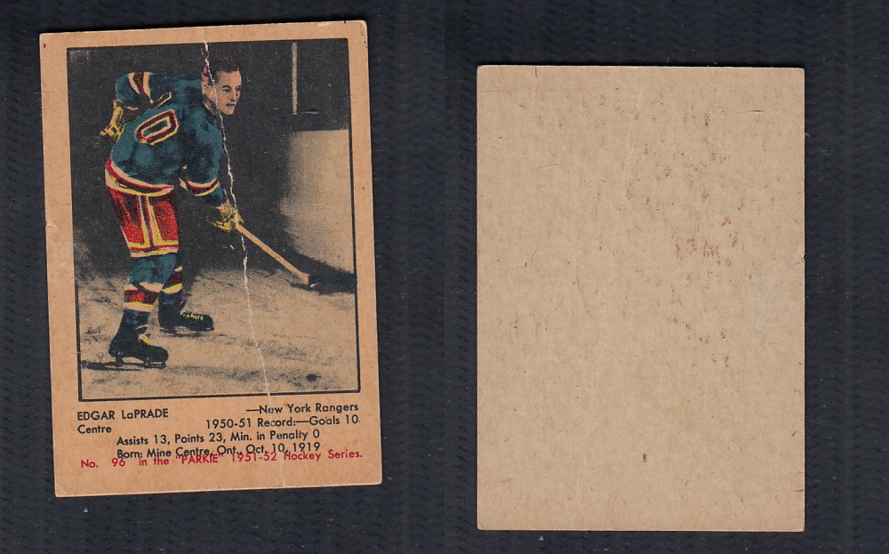 1951-52 PARKHURST HOCKEY CARD #96 E. LAPRADE photo