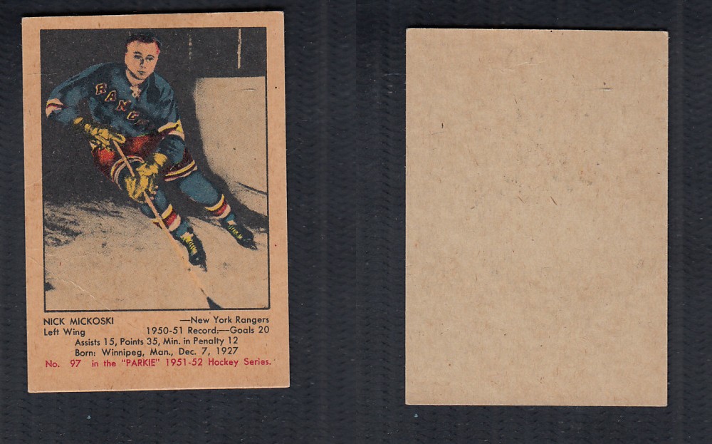 1951-52 PARKHURST HOCKEY CARD #97 N. MICKOSKI photo