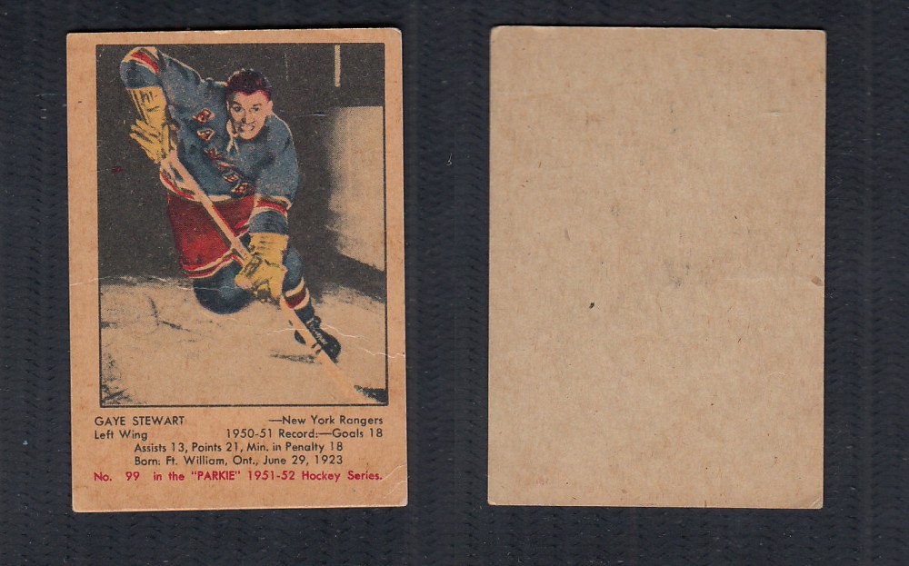 1951-52 PARKHURST HOCKEY CARD #99 G. STEWART photo