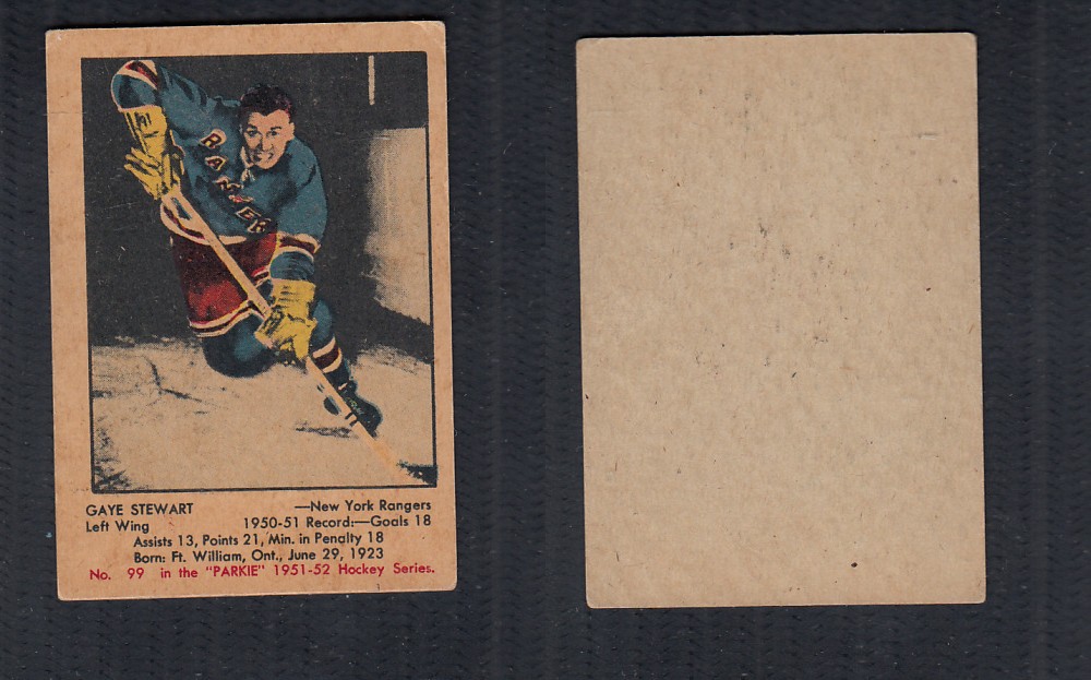 1951-52 PARKHURST HOCKEY CARD #99 G. STEWART photo