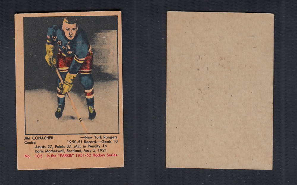 1951-52 PARKHURST HOCKEY CARD #105 J. CONACHER photo