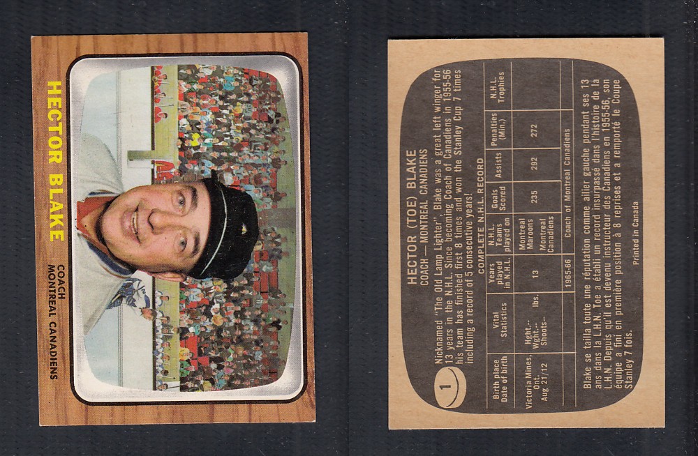 1966-67 TOPPS HOCKEY CARD #1 T. BLAKE photo