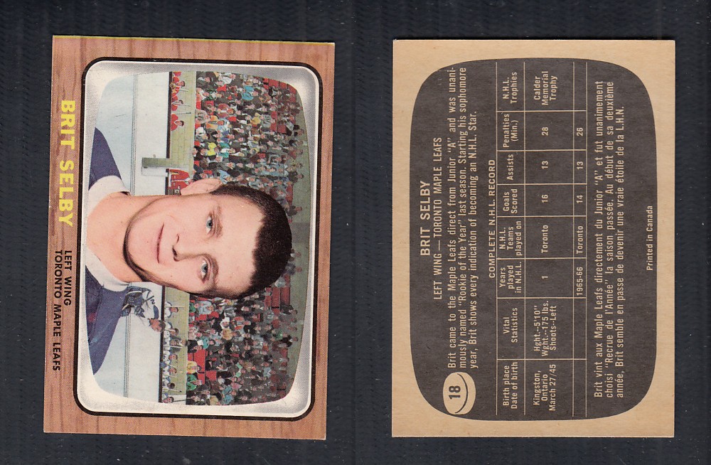 1966-67 TOPPS HOCKEY CARD #18 B. SELBY photo