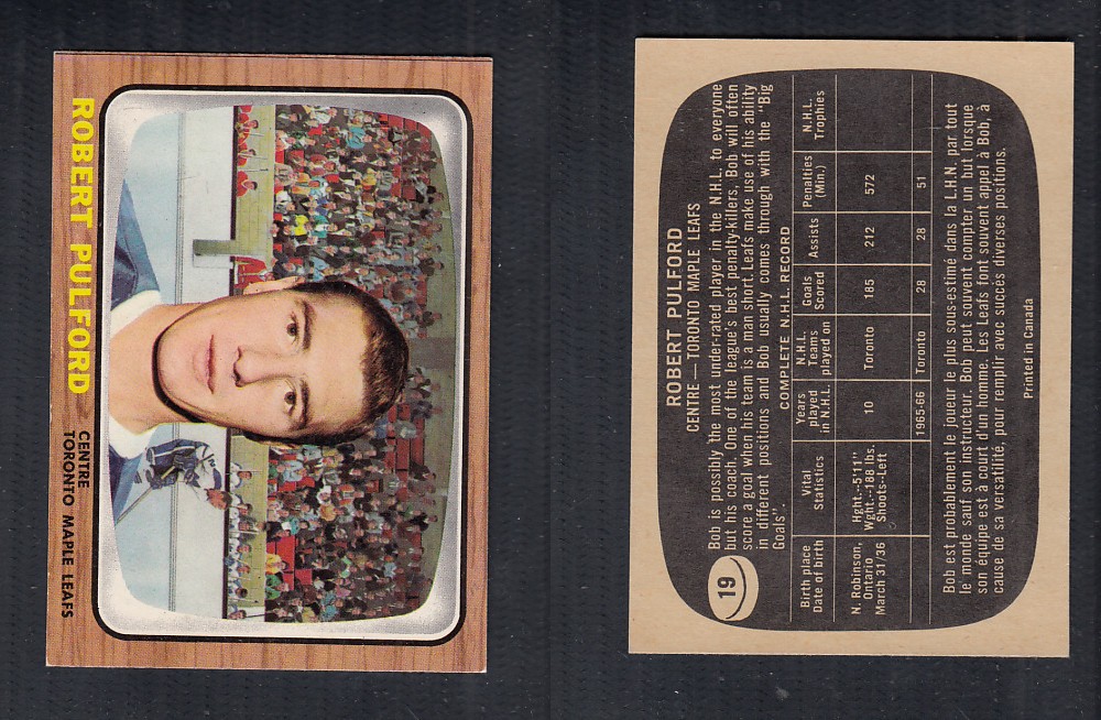 1966-67 TOPPS HOCKEY CARD #19  R. PULLFORD photo