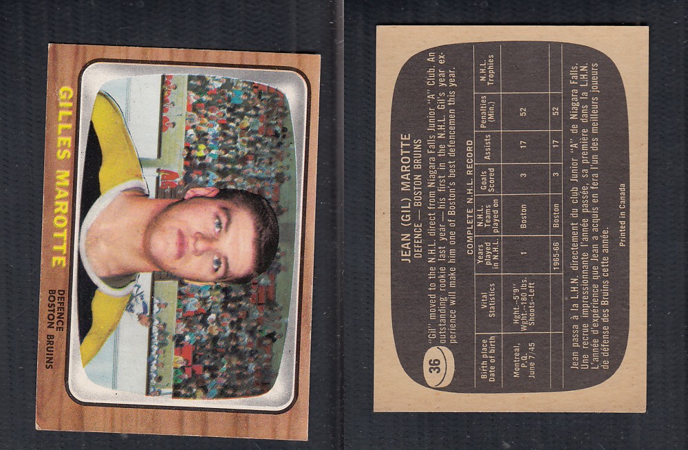 1966-67 TOPPS HOCKEY CARD #36 G. MAROTTE photo