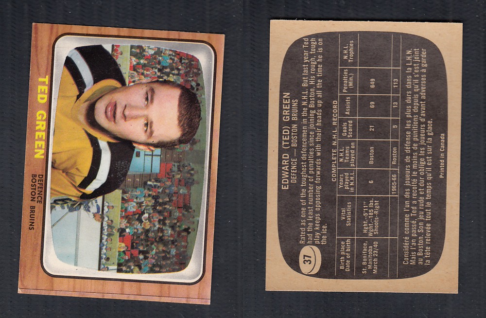 1966-67 TOPPS HOCKEY CARD #37 T. GREEN photo