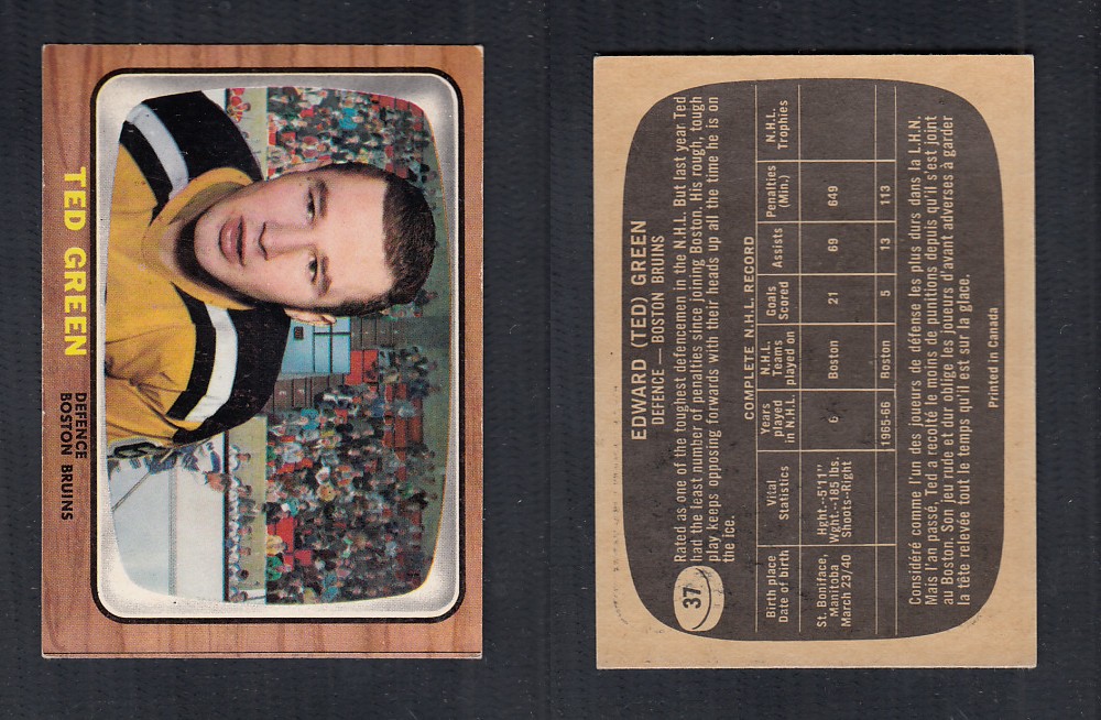 1966-67 TOPPS HOCKEY CARD #37 T. GREEN photo