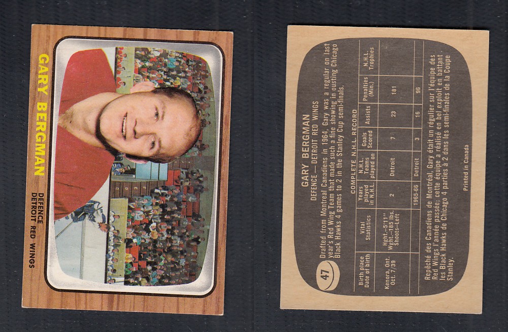 1966-67 TOPPS HOCKEY CARD #47 G. BERGMAN photo