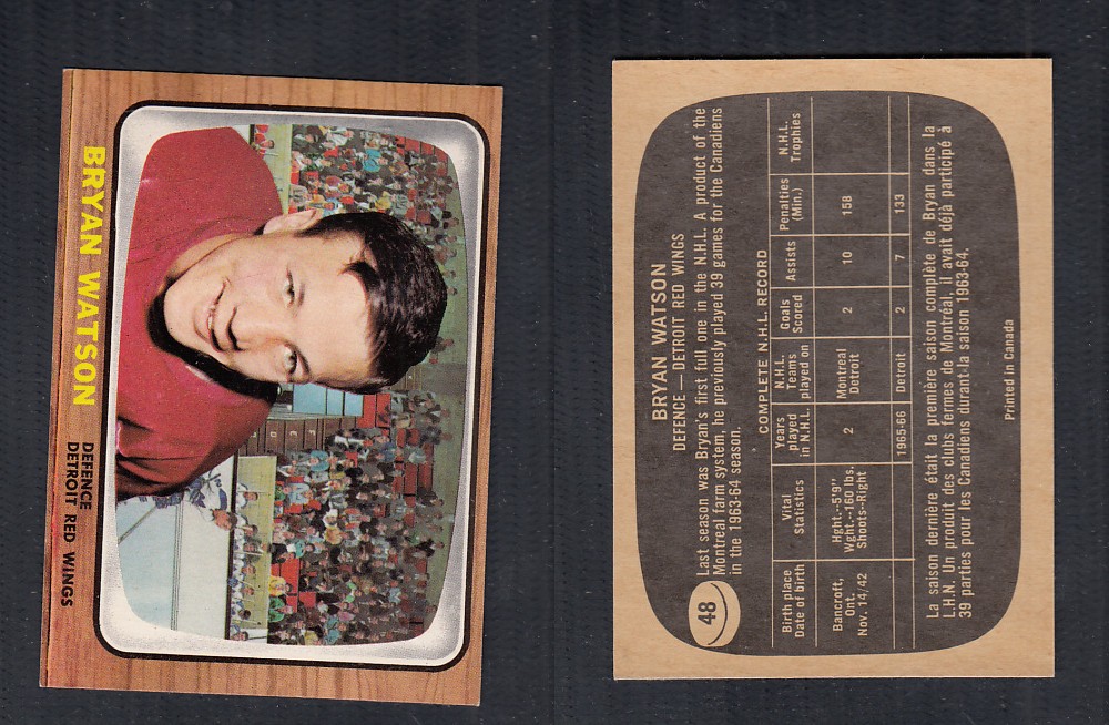 1966-67 TOPPS HOCKEY CARD #48 B. WATSON photo