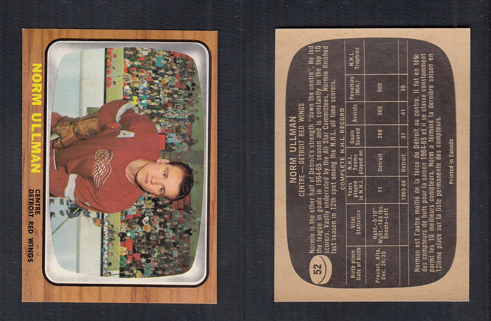 1966-67 TOPPS HOCKEY CARD #52 N. ULLMAN photo