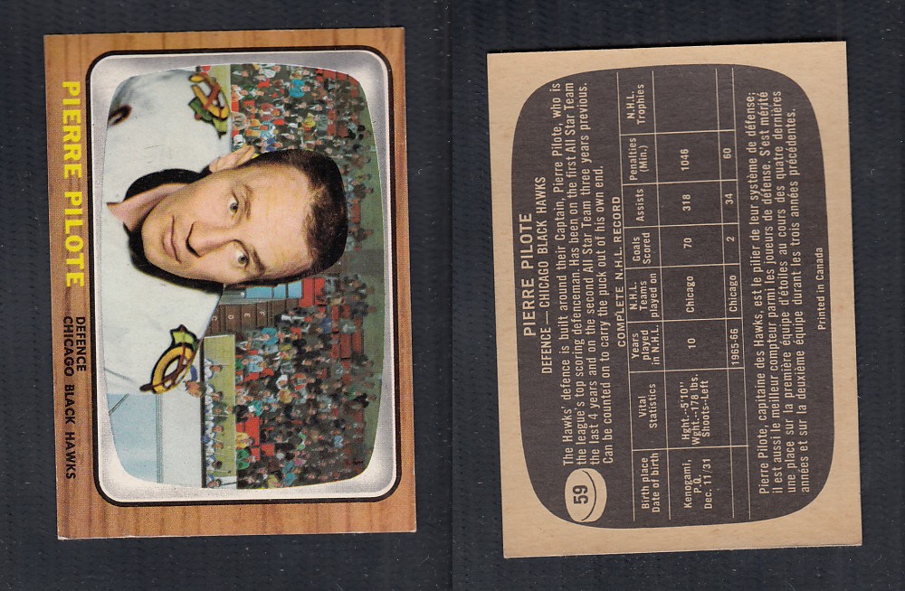 1966-67 TOPPS HOCKEY CARD #59 P. PILOTE  photo