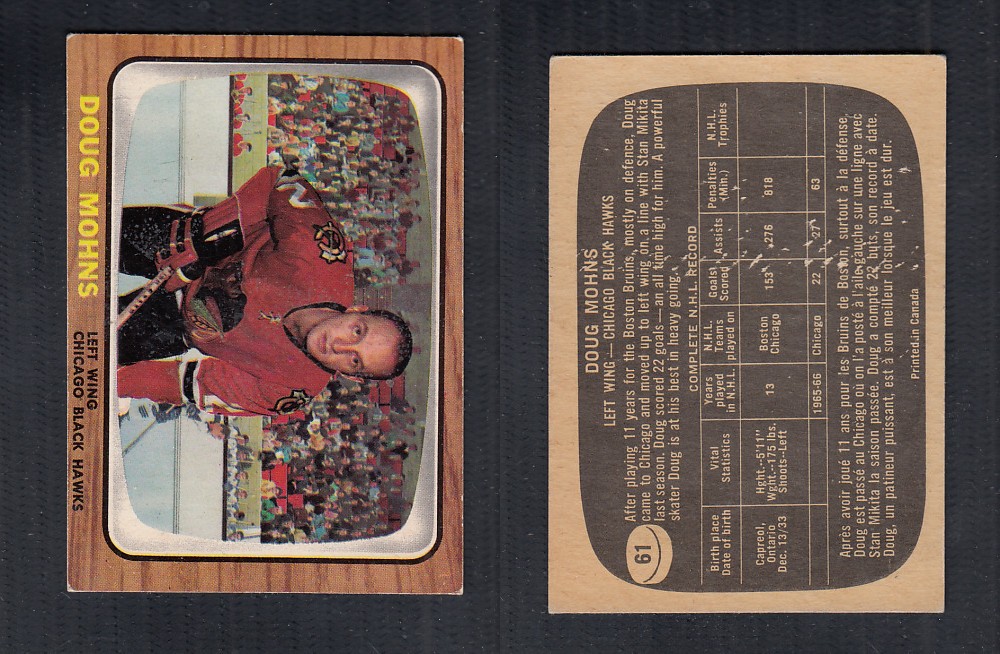 1966-67 TOPPS HOCKEY CARD #61 D. MOHNS photo