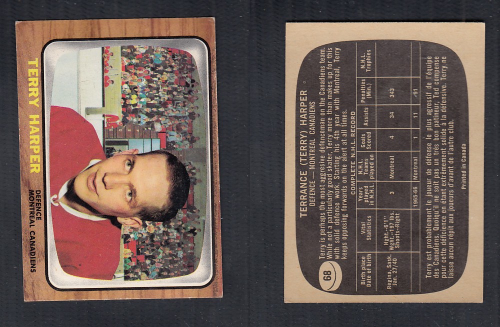 1966-67 TOPPS HOCKEY CARD #68 T. HARPER  photo