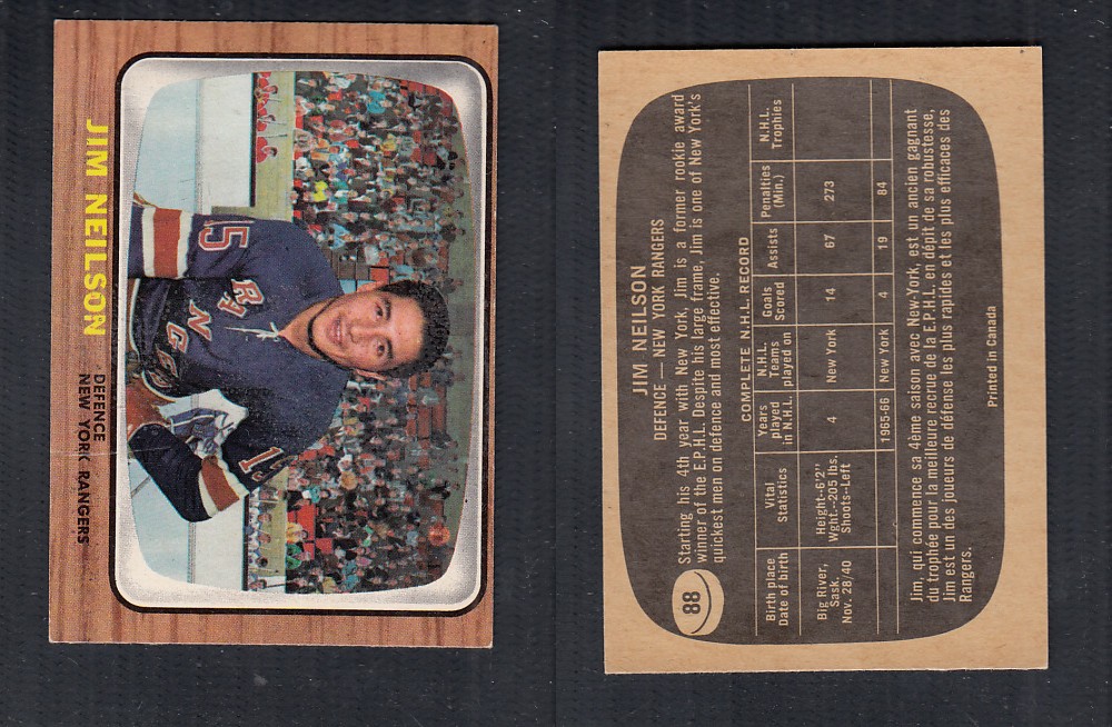 1966-67 TOPPS HOCKEY CARD #88 J. NEILSON photo