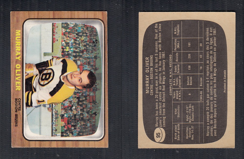 1966-67 TOPPS HOCKEY CARD #95 M. OLIVER photo