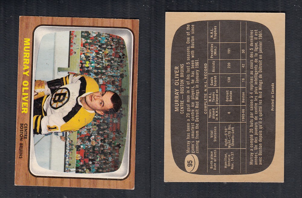 1966-67 TOPPS HOCKEY CARD #95 M. OLIVER photo